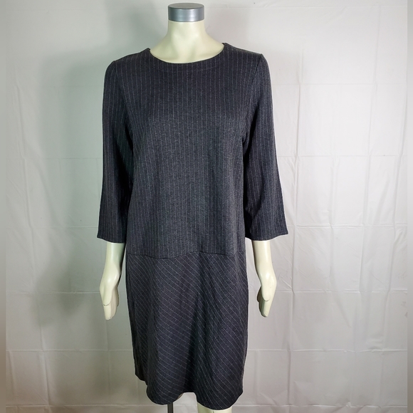 J. Jill Ponte Pinstripe Womens Sz Large Dress NWT - Picture 2 of 5